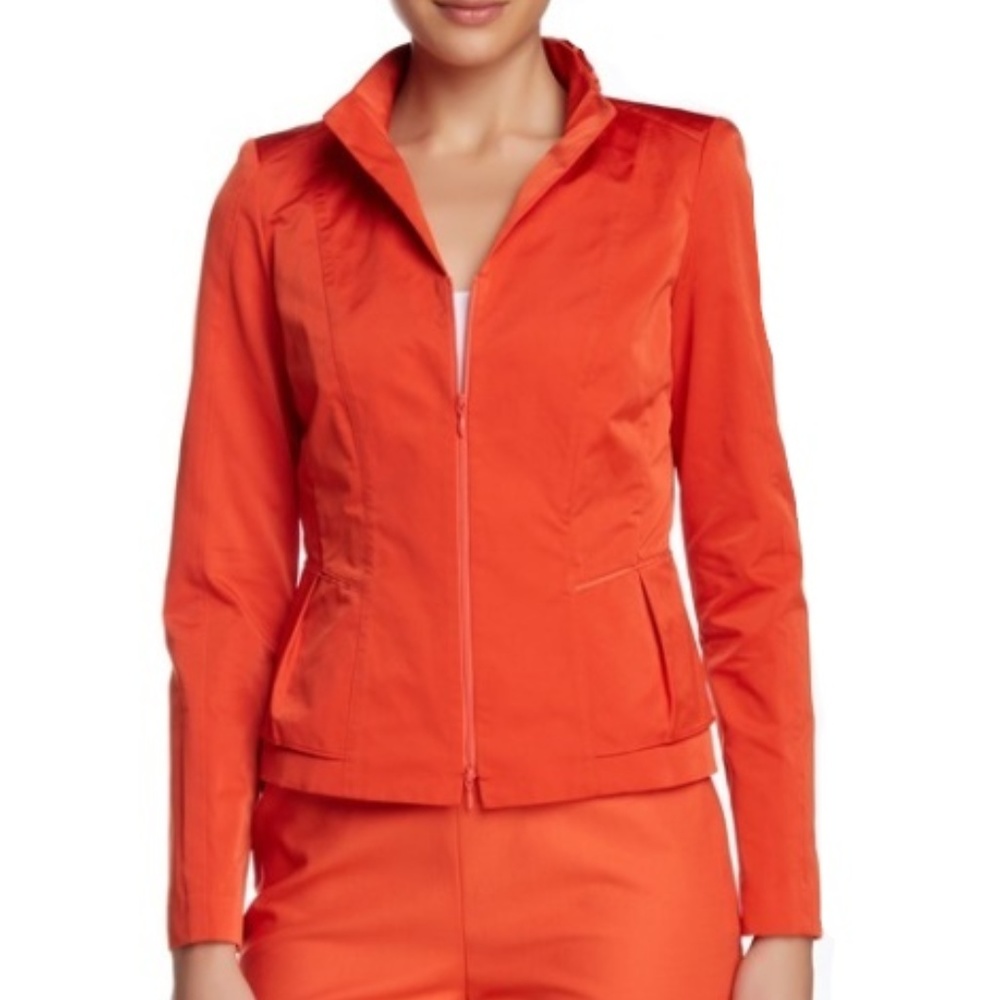 NEW Lafayette 148 lidia jacket bonfire orange 10